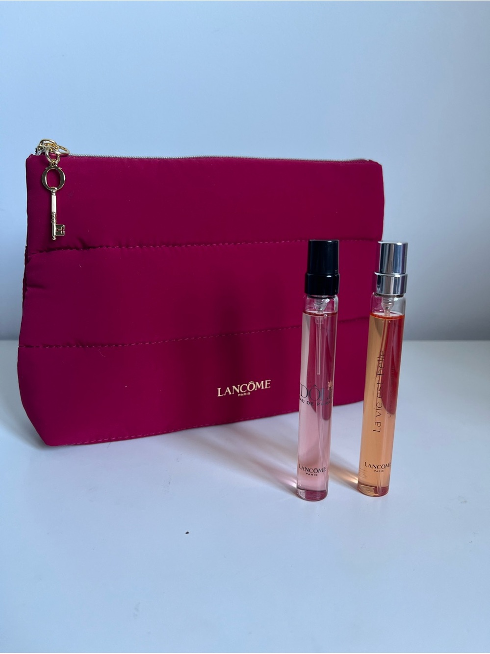 Lancôme Perfume Duo – Idôle & La Vie Est Belle + Makeup Bag
